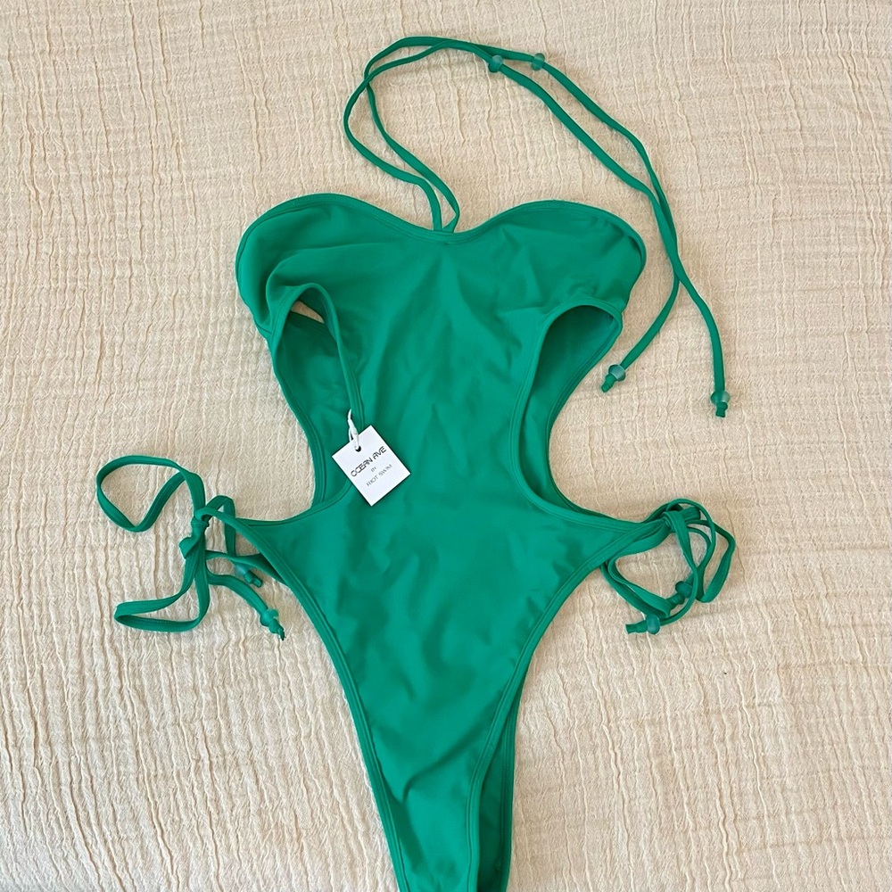 Riot Swim - ‘Ocean Ave’ Alun Cut Out One Piece - Jade